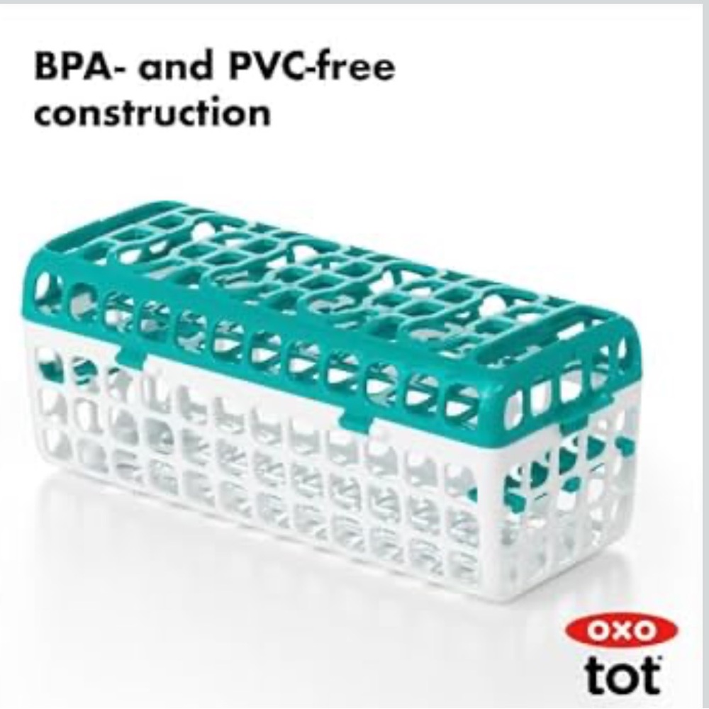 OXO Tot Dishwasher Basket in Teal and White